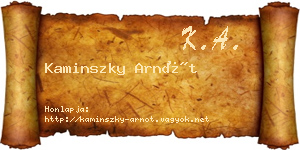 Kaminszky Arnót névjegykártya